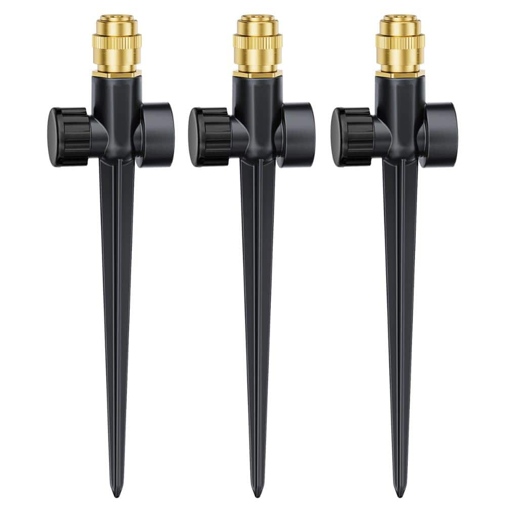 3-Pack Heavy-Duty Metal Lawn Sprinkler with Spike Base, 360 Degree Adjustable Watering for Yard and Garden price history on PriceWatchPro