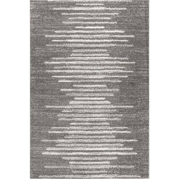 JONATHAN Y Aya Berber Stripe Geometric Gray/Cream 5 ft. x 8 ft. Area Rug