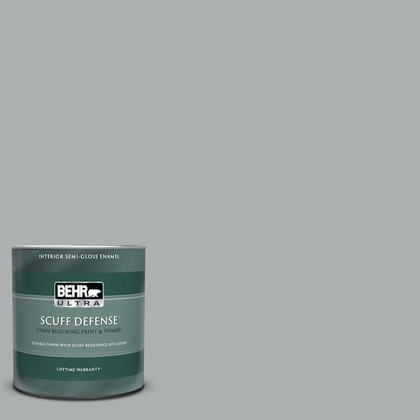 BEHR ULTRA 1 qt. #N500-3 Tin Foil Extra Durable Semi-Gloss Enamel Interior Paint & Primer