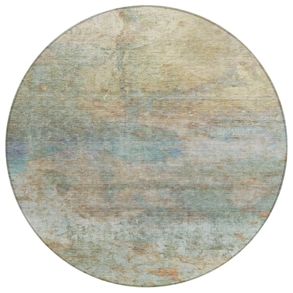 Chantille Machine Washable Indoor/Outdoor Abstract ACN2100 Wheat 8 ft. x 8 ft. Area Rug