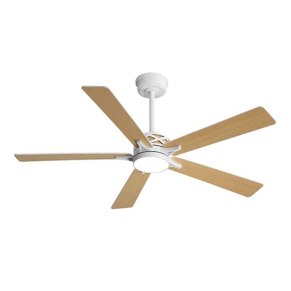 MLiAN 60 in. (5 ft.) DC Motor Indoor Smart Ceiling Fan with Integrated LED, White