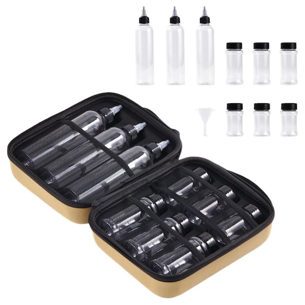 11-Piece 4.7 oz. Glass Polyurethane Condiment Server with 6 Powder and 3 Liquid Containers for Hiking, BBQ, RV Travel