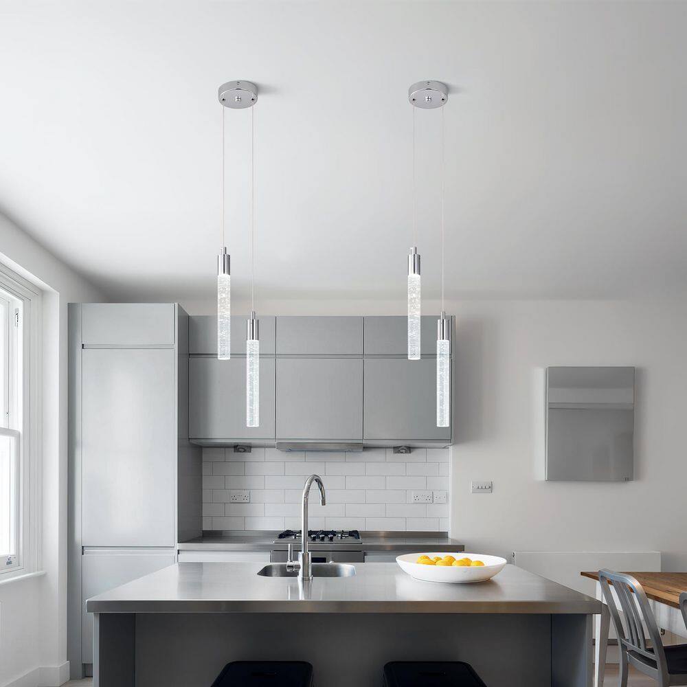 Home Lighting 12W Chrome 2-Light Modern Dimmable Integrated LED Mini Crystal Pendant Light For Ktichen Island price history on PriceWatchPro