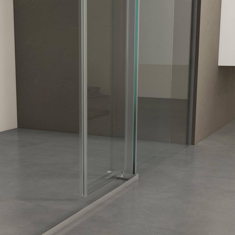 Chrome Frameless Sliding Shower Door with Tempered Glass