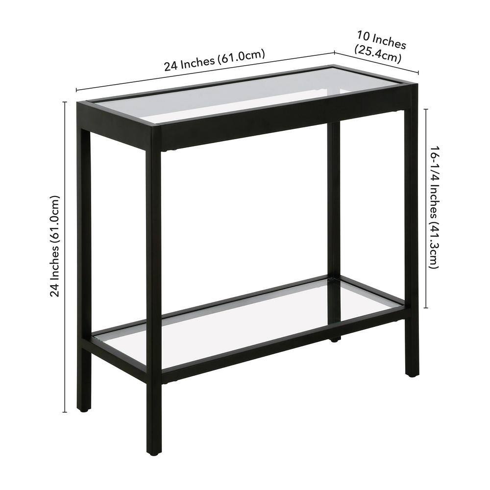 Alexis 24 in. Wide Blackened Bronze Rectangular Side Table - thumbnail 3