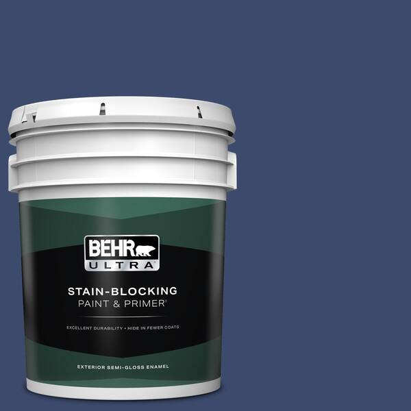 BEHR ULTRA 5 gal. #S-H-610 Mountain Blueberry Semi-Gloss Enamel Exterior Paint & Primer