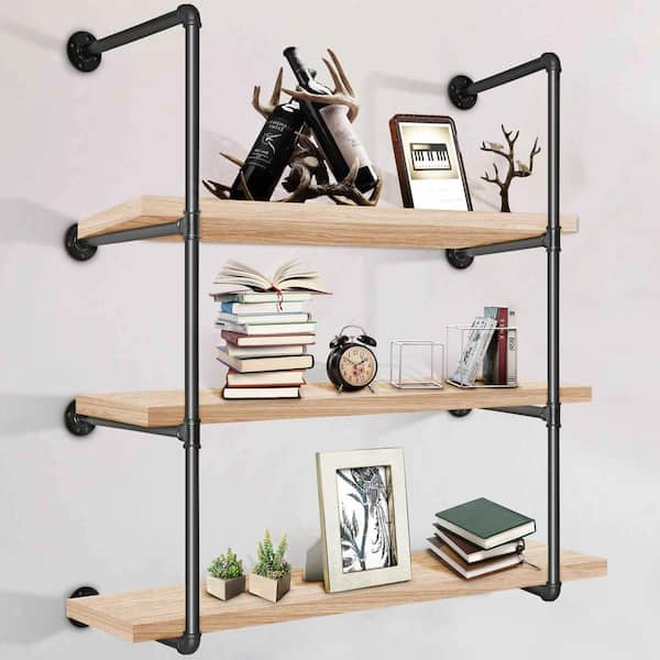 Style Selections Driftwood 2-Tier Metal Wall Mount Bathroom Shelf