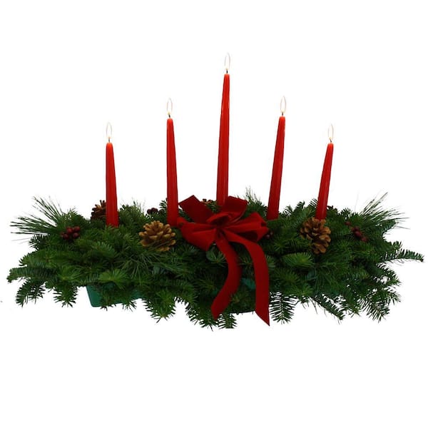 Worcester Wreath Balsam Fir Classic 5 Candle Fresh Centerpiece : Multiple Ship Weeks Available