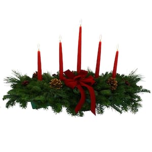 Balsam Fir Classic 5 Candle Fresh Centerpiece : Multiple Ship Weeks Available