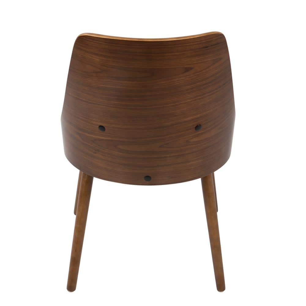 Scandinavian Walnut and Cream Upholstered Side Chair