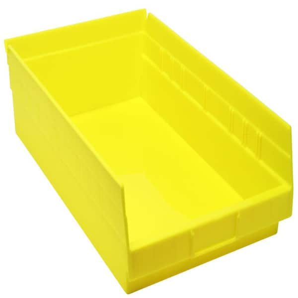 QUANTUM STORAGE SYSTEMS Economy Shelf 13.8 Qt. Storage Tote in Yellow ...