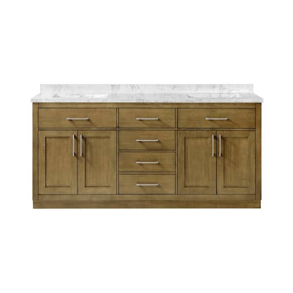 OVE Decors Athea 72 in. W x 22 in. D x 34.5 in. H Double Sink Bath ...