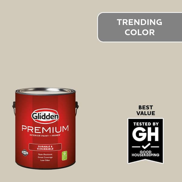 Glidden Premium 1 gal. PPG1024-4 Moth Gray Satin Interior Latex Paint