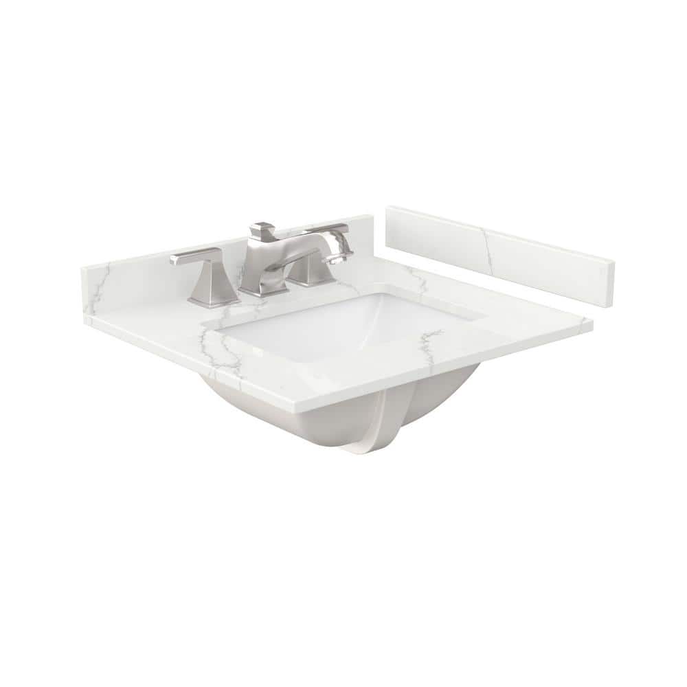 Beckett 24" White Freestanding Vanity with Quartz Top