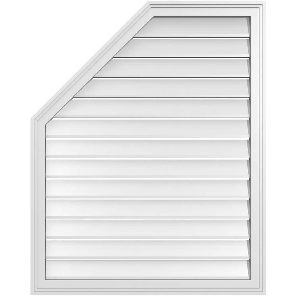 32 in. x 40 in. Octagonal Surface Mount PVC Gable Vent: Functional with Brickmould Frame price history on PriceWatchPro