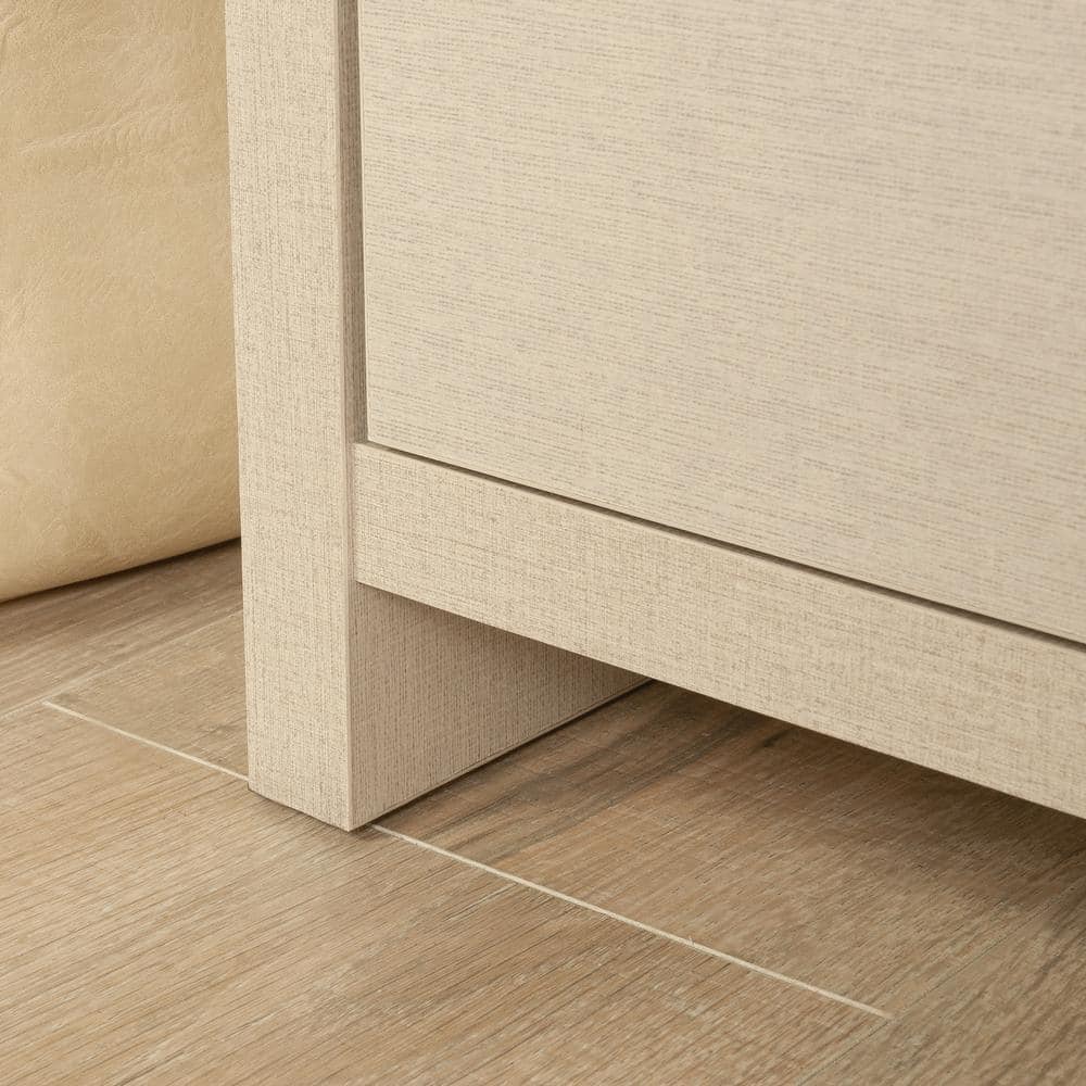 White Wood L-Shaped Corner Desk with Drawer and Filing Cabinet