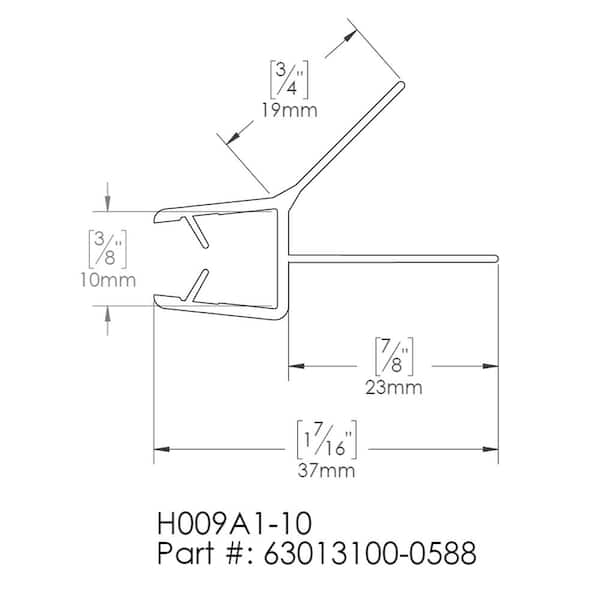 DreamLine 063009000-2032 80 L-Strike with Adhesive Backing Clear