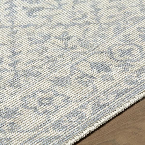 Nabela Noor Home Maan Sky Blue/Off-White Traditional Area Rug, 5 ft. 3 in. x 7 ft.