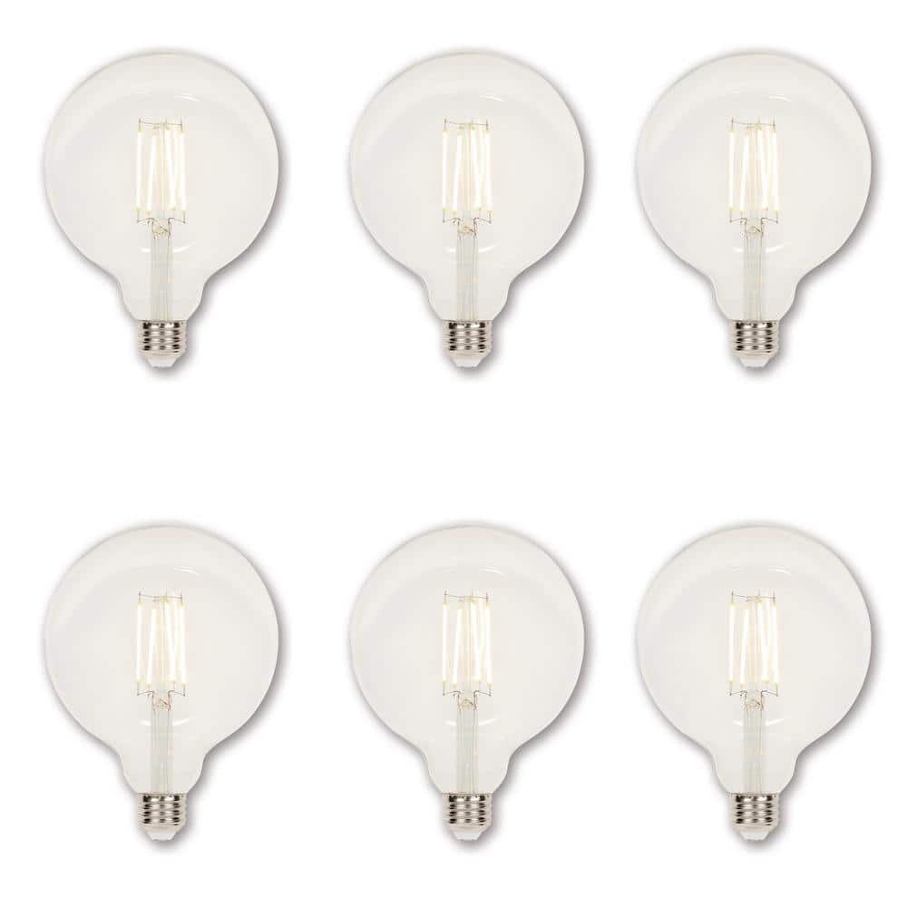 Westinghouse 60-Watt Equivalent G40 Dimmable Clear Edison Filament LED Light Bulb Soft White Light 2700K (6-Pack) -  5317520