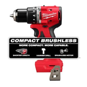 M18 18V Lithium-Ion Brushless Cordless 1/2 in. Compact Hammer Drill/Driver (Tool-Only)