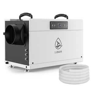 145 pt. 6,000 sq.ft. Bucketless Commercial Dehumidifier in White with Drain Hose, for Crawl Space