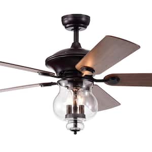 Topher 52 in. Bronze Indoor Remote Controlled Ceiling Fan with Light Kit