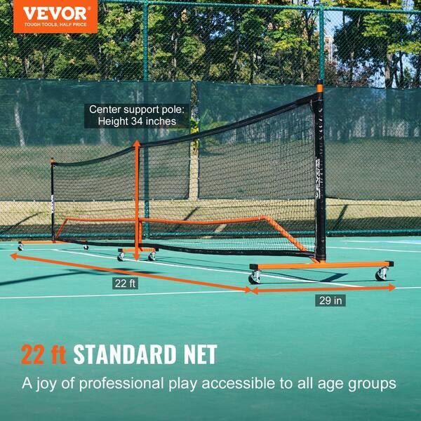 Fostoy Portable Pickleball Net Set With Wheels | 4 Fiberglass Paddles 6 Balls Complete Game Set For M 508803