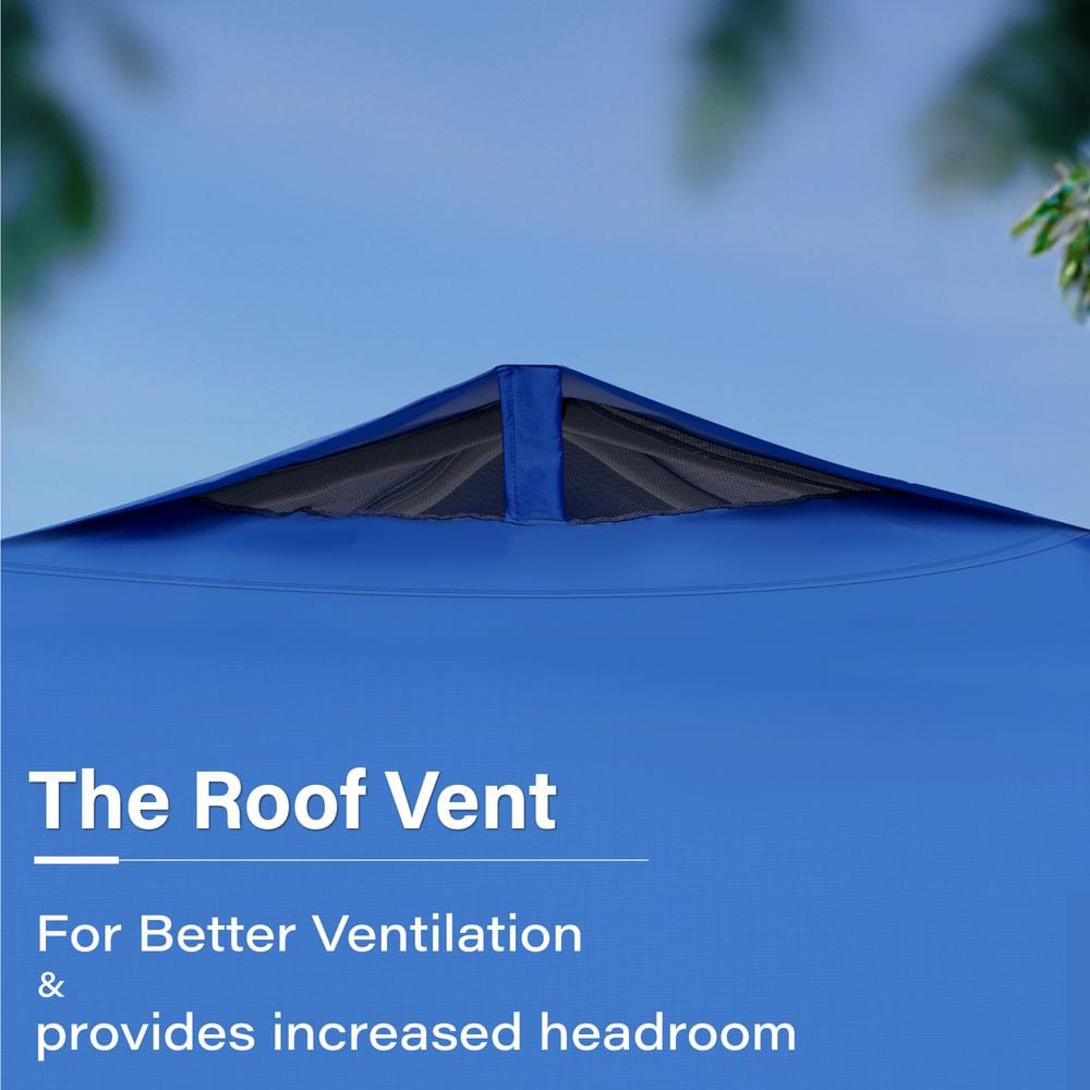 10 ft x 10 ft Blue Pop Up Canopy with Adjustable Height
