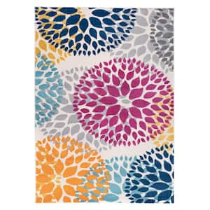 Modern Floral Circles Multi 3 ft. 1 in. x 5 ft. Area Rug