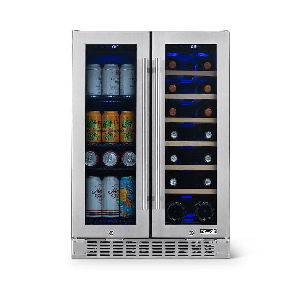 NewAir 24 in. 18 Bottle and 58 Can Premium Built-in Dual Zone 