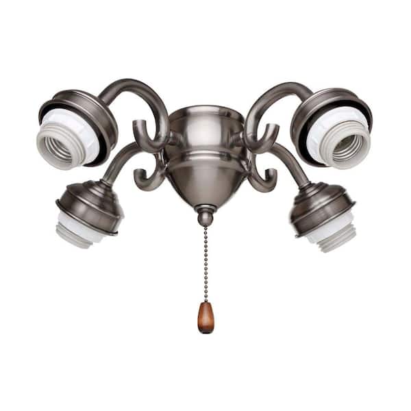 Kathy Ireland 4 Light Antique Pewter Ceiling Fan Shades Led Kit Fitter F490ap The Home Depot Kathy Ireland 4 Light Antique Pewter, Emerson Ceiling Fan Light Kit Parts