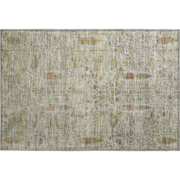 Mayfield Premium Machine Washable Abstract AMF2053 Linen 2 ft. x 3 ft. Accent Rug