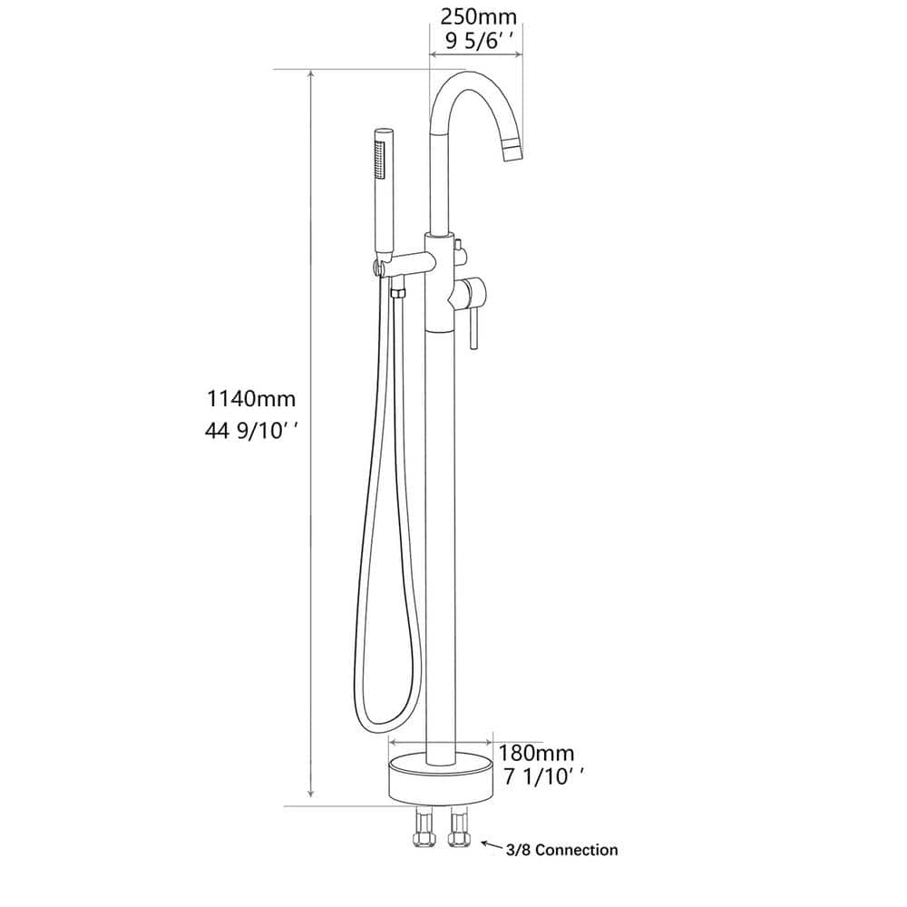 Brushed Nickel Freestanding Tub Faucet with Hand Shower