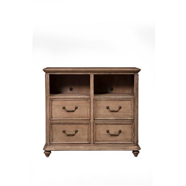 Benjara 46 in. Brown Wood TV Stand Fits TVs up to 40 in. with 4-Drawer