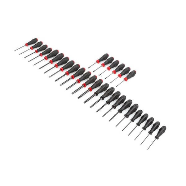 TEKTON High-Torque Chrome/Black Oxide Blade Screwdriver Set, 30-Piece (Torx, Hex)