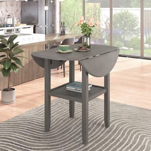 42.3 in. Round Gray Wood Dining Table (Seats 2)