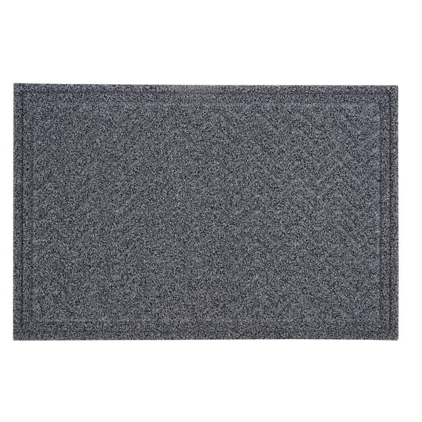Superior Gray Chevron 24 in. x 35 in. Coir Door Mat