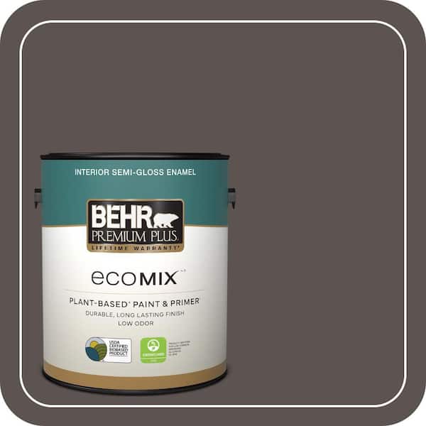1 gal. #790B-6 Stone Hearth Semi-Gloss Enamel EcoMix Plant-Based Interior Paint & Primer