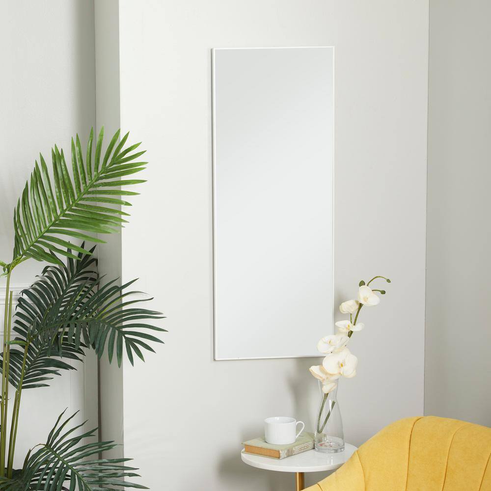 Sleek Black Wood Framed Full-Length Rectangular Wall Mirror