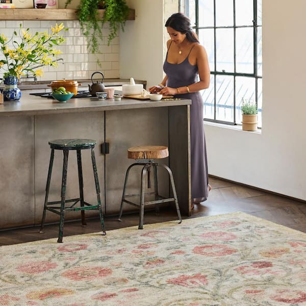 Padma Lakshmi X Rugs Sufi Hand-Tufted Floral Motif Wool-Blend Multicolor 6 ft. x 9 ft. Indoor Area Rug