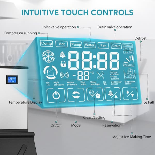 22.5 in. 600 lbs./24H Split Commercial Ice Maker Freestanding 182-Full Size High-Density Ice Cubes/Cycle in Silver