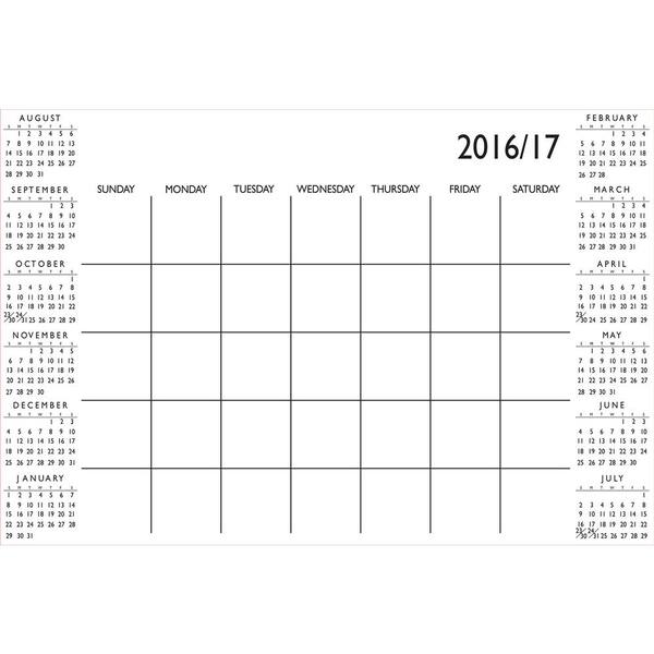 WallPops 36 in. x 24 in. White Academic Calendar 2016-17 Wall Decal