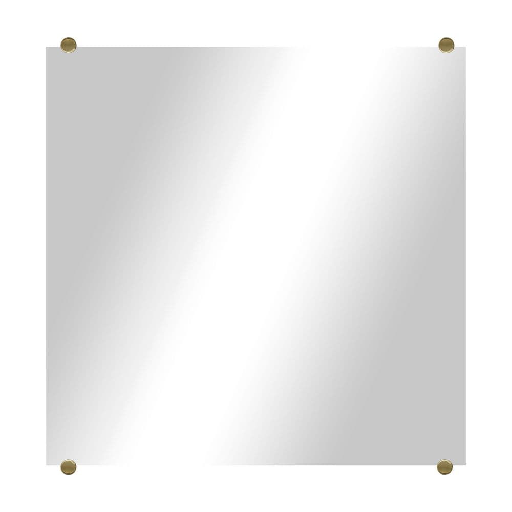 Modern Rustic (16in. W x 16in. H) Frameless Square Wall Mirror with Chrome 