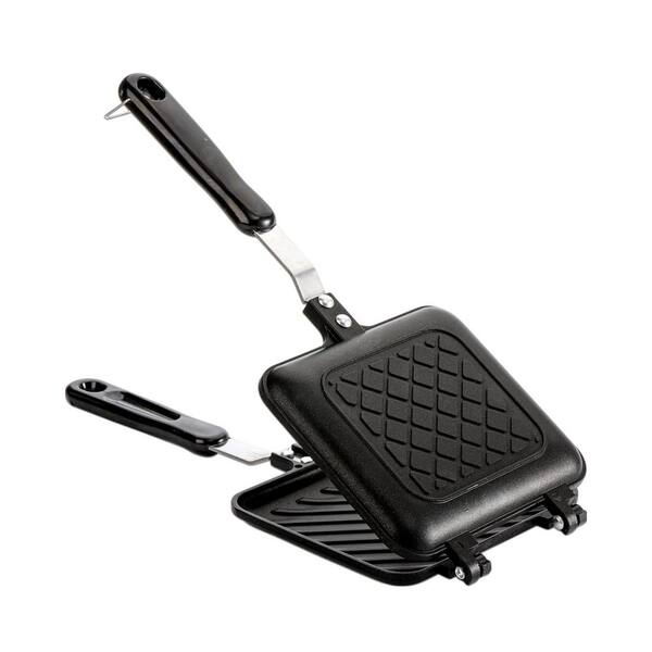 Grilled Sandwich Maker Aluminum Non-Stick Coating Stovetop Compatible Panini Maker Pan Home Kitchen 1 Piece Set
