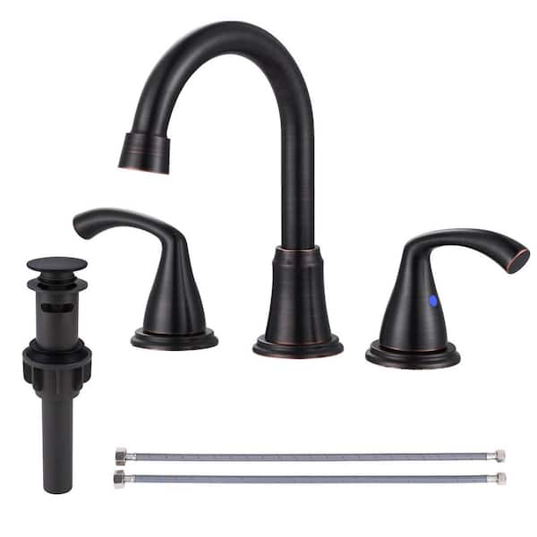 8 in. Widespread Double Handle Bathroom Faucet in Oil Rubbed Bronze
