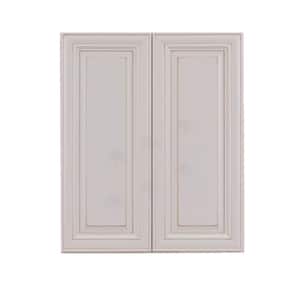 Princeton Assembled 24 in. x 30 in. x 12 in. Wall Cabinet with 2 Doors 2 Shelves in Creamy White