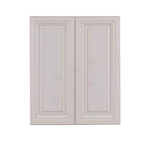 Princeton Assembled 33 in. x 30 in. x 12 in. Wall Cabinet with 2 Doors 2 Shelves in Creamy White