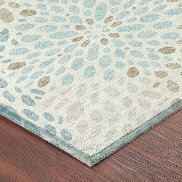 Chantille Machine Washable Indoor/Outdoor Abstract ACN2629 Ivory 8 ft. x 10 ft. Area Rug