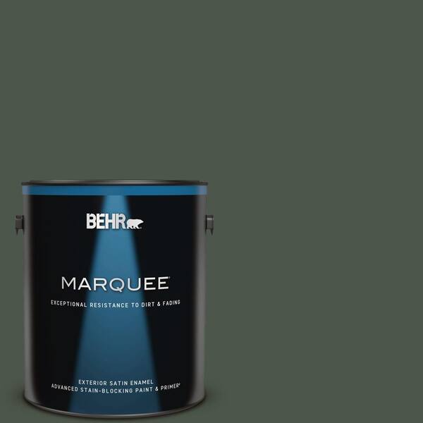 BEHR MARQUEE 1 gal. #PMD-66 Deep Evergreen Satin Enamel Exterior Paint & Primer