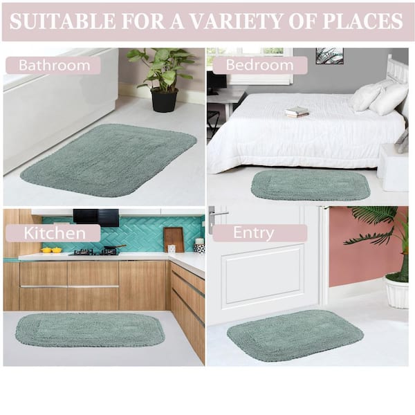 Superior Troy Solid Non-Slip Machine Washable Bath Mat Set 